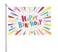 Joyeux anniversaire,Drapeau de jardin, bannière décorative, drapeau double face, 2 x 3 pieds, pour extérieur et intérieur