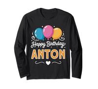 Joyeux Anniversaire en Disant Anton Manche Longue