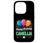 Joyeux Anniversaire en Disant Camellia Coque pour iPhone 14 Pro