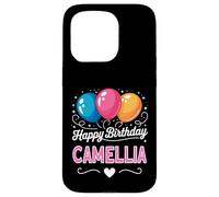 Joyeux Anniversaire en Disant Camellia Coque pour iPhone 15 Pro