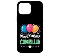 Joyeux Anniversaire en Disant Camellia Coque pour iPhone 16 Pro Max