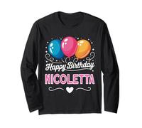 Joyeux Anniversaire en Disant Nicoletta Manche Longue