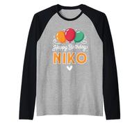 Joyeux Anniversaire en Disant NIKO Manche Raglan