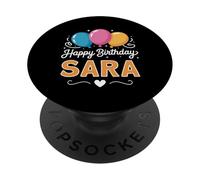 Joyeux Anniversaire en Disant Sara PopSockets PopGrip Adhésif