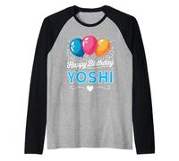 Joyeux Anniversaire en Disant Yoshi Manche Raglan