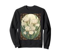 Joyeux Anniversaire en février, Iris Flowers Art Nouveau Sweatshirt