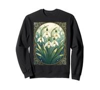 Joyeux Anniversaire Janvier Galanthus Fleurs Art Nouveau Sweatshirt