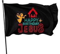 Joyeux anniversaire Jésus Nativité Drapeau de Noël 0,9 x 1,5 m Impression simple face Bienvenue Famille Drapeau Bannière
