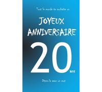 Joyeux anniversaire - Livre d'or - 20 ans - taille S - Bleu