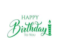 Joyeux anniversaire, mes plus beaux vœux Stickers muraux 34x68.1cm Embellissement mural Vert