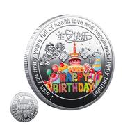 Joyeux anniversaire pièce porte-bonheur, pièce de collection en métal - Cake Art Collection Coin, je vous souhaite de nombreuses années de santé, d'amour et de bonheur, pièce de bénédiction pour
