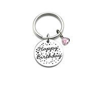 Joyeux anniversaire porte-clés souvenez-vous du moment souvenir cadeau amitié famille anniversaire bijoux porte-clés (silver)