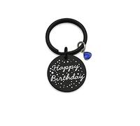 Joyeux anniversaire porte-clés souvenez-vous du moment souvenir cadeau amitié famille anniversaire bijoux porte-clés (black)
