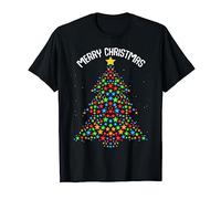 Joyeux arbre de Noël Avent Famille jumelée Drôle de Noël T-Shirt