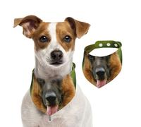 Joyeux Berger Allemand imprimé,Bandanas pour Chien, écharpe en Coton, Bavoirs réglables pour Animaux de Compagnie,S