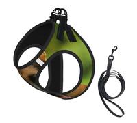 Joyeux Berger Allemand imprimé,Harnais pour Animaux de Compagnie, Harnais réfléchissant réglable pour Chien,S