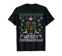 Joyeux Chrismukka Menorah Joyeux Hanoukka Un Vilain Noël T-Shirt