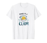 Joyeux comme Une palourde, Joli Jeu de Mots sur l'océan T-Shirt, Homme, Blanc, 4XL