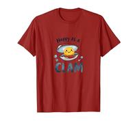 Joyeux comme Une palourde, Joli Jeu de Mots sur l'océan T-Shirt, Homme, Canneberge, S