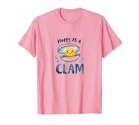 Joyeux comme Une palourde, Joli Jeu de Mots sur l'océan T-Shirt, Homme, Rose, XL