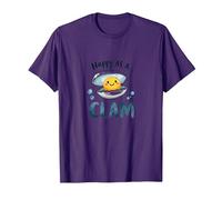 Joyeux comme Une palourde, Joli Jeu de Mots sur l'océan T-Shirt, Homme, Violet, XL
