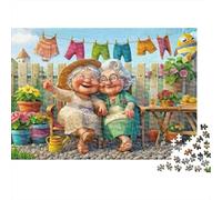 Joyeux Couple âgé 1000 Pièce S Papier Écologique Puzzle Premium Décompression du Jeu Éducatif Le Idée Cadeau 70x50cm/1000pcs
