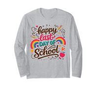 Joyeux dernier Jour d'école, Joli Arc-en-Ciel pour Filles de Fin d'école Manche Longue