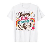 Joyeux dernier Jour d'école, Joli Arc-en-Ciel pour Filles de Fin d'école T-Shirt