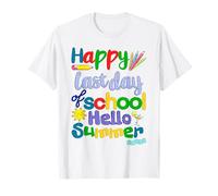 Joyeux dernier Jour d'école, Professeur d'école, élève, Hello Summer T-Shirt