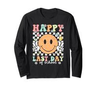 Joyeux dernier jour d'école Smile Face Teacher Student Kids Manche Longue