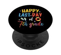 Joyeux dernier jour des vacances d'été de septième année pour enfants et garçons PopSockets PopGrip Adhésif