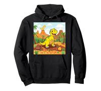 Joyeux Dinosaure Aventure Dessin animé dans la Jungle préhistorique Sweat à Capuche