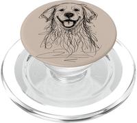 Joyeux Golden Retriever Face Dog, Maman et Papa, Journée Nationale du Chien PopSockets PopGrip pour MagSafe
