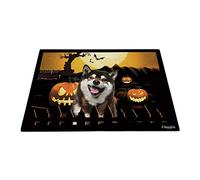 Joyeux Halloween avec Mon Adorable Chien Shiba Inu, Jack O Lantern Paillasson De Bienvenue Confortable Tapis De Porte Absorbant Tapis De Bain pour Bain Terrasse Salon 40X60Cm