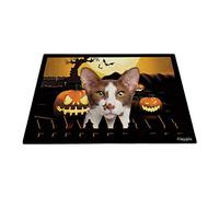 Joyeux Halloween avec Mon Chat d'amour, Joli Chat, Jack O Lantern Tapis De Porte Résister À La Saleté Tapis De Bain Antidérapant Paillasson De Bienvenue pour Terrasse Bain Salon 40X60Cm