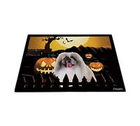 Joyeux Halloween avec Mon Chien d'amour Joli Chien Pékinois, Jack O Lantern Paillasson D'Entree Antidérapant Paillasson De Bienvenue Tapis De Porte pour Intérieur Bain Terrasse 40X60Cm