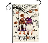 Joyeux Halloween ! Balançoire, Gnomes, Fantômes, Citrouilles, Chauves-Souris, Toile D'Araignée Drapeau Décoratif Drapeau De Jardin Résistant Aux Intempéries Garden Flag Pour Porche 30X45Cm