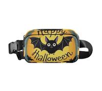 Joyeux Halloween dessin animé mignon chauve-souris noir tendance petit homme d'affaires polyvalent avec sangle réglable pour le shopping sport travail bolsa de cintura para, joyeux Halloween dessin