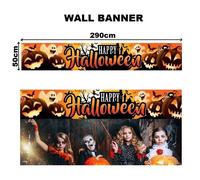 Joyeux Halloween Fête Mural Bannière Décoration Avec Courge Design 290x50cm Neuf