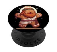Joyeux Jésus-Christ en Pain d'épice pour Les Amoureux du Seigneur PopSockets PopGrip Adhésif