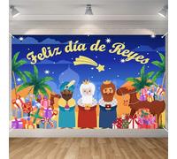 Joyeux jour des rois bannière, Seutgjie Rois Mages Décoration 180 x 110 cm Décoration pour fête de Noël spéciale