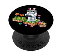 Joyeux Lapin de Pâques Jeu vidéo Chasse aux œufs Lapin Gamer PopSockets PopGrip Adhésif