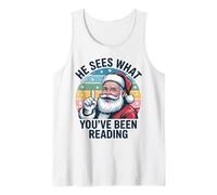 Joyeux Lecture Noël Santa Bookworm Winter Reader Débardeur