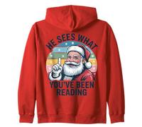 Joyeux Lecture Noël Santa Bookworm Winter Reader Sweat à Capuche