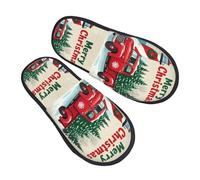 Joyeux Noël 1 Modèle Pantoufles En Peluche Hiver Pantoufles Moelleuses Respirantes Slippers Pour Intérieur Chambre Extérieur M