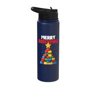 Joyeux Noël à Brickmas Block Building Builder Brick Master Stainless Steel Insulated Water Bottle