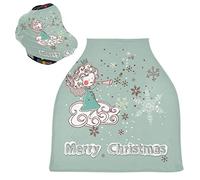 Joyeux Noël Ange Des Neiges Housse de Canopée pour Poussette,Siège de Voiture pour Bébé Dais Siège Auto Couverture D'Allaitement Pare-Soleil Respirant Extensible pour Bébé
