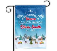 Joyeux Noël Au Paradis Cardinal Rouge Perte D'Un Être Cher Mémorial De L'Oiseau Cardinal Drapeau De Cour 30X45Cm Drapeaux Éclatantes Décoratif Drapeaux De Jardin Pour Vacances Clubs Porte