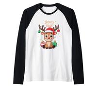 Joyeux Noël avec Un Adorable Petit Renne Manche Raglan
