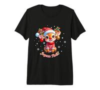 Joyeux Noël avec Un Adorable Petit Renne T-Shirt Haut de Gamme